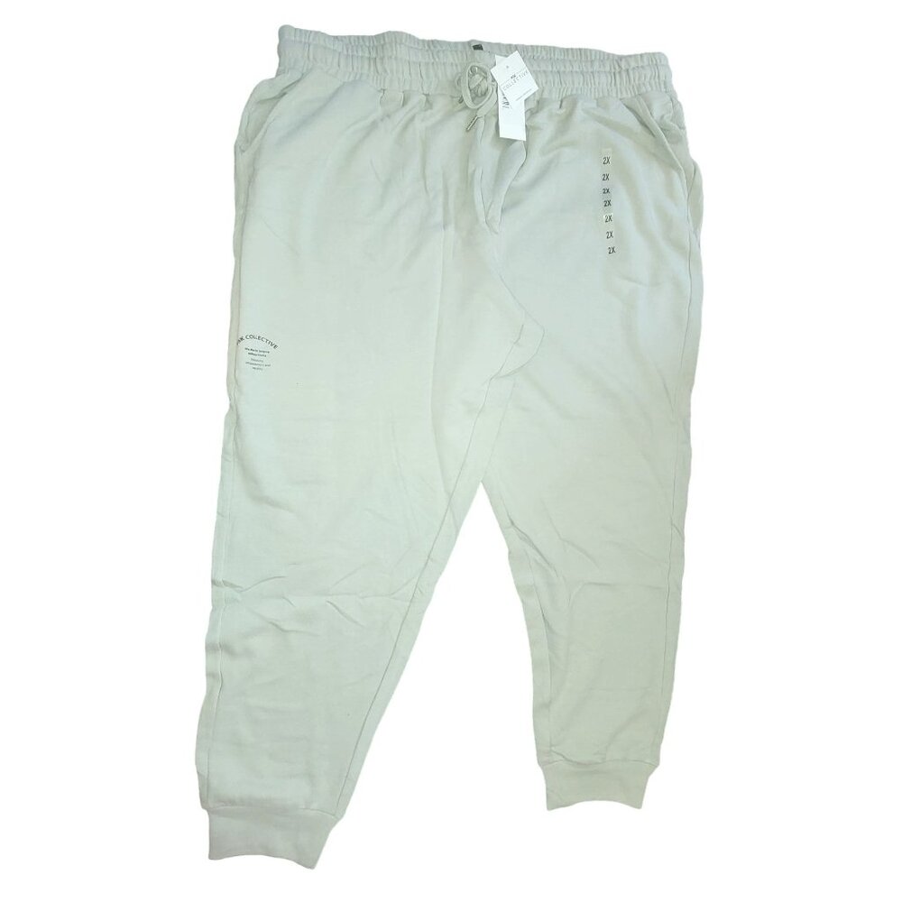 Women's Jogger Pants 2X Ash Green Cotton Blend Elastic Waistband Pockets jj3561